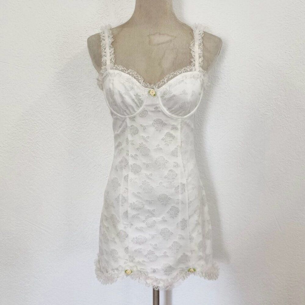 Sugar Thrillz lace pointelle bustier corset dress NWT
